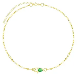 Colored CZ Clasp Chain Choker