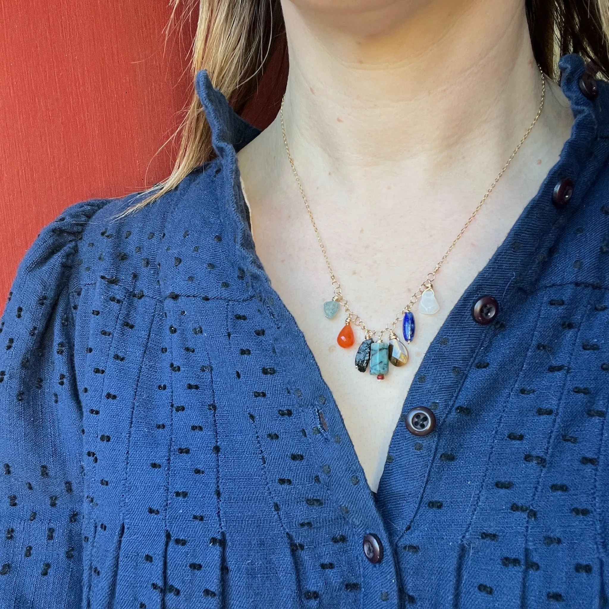 Colorful Energetic Gemstone Necklace by Brin