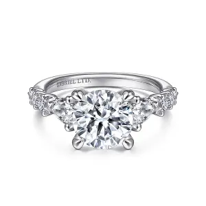 Contemporary Three Stone Diamond Engagement Ring Mounting