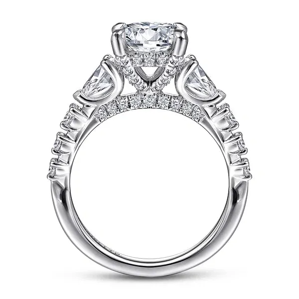 Contemporary Three Stone Diamond Engagement Ring Mounting