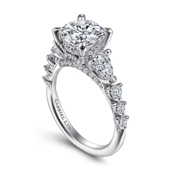 Contemporary Three Stone Diamond Engagement Ring Mounting
