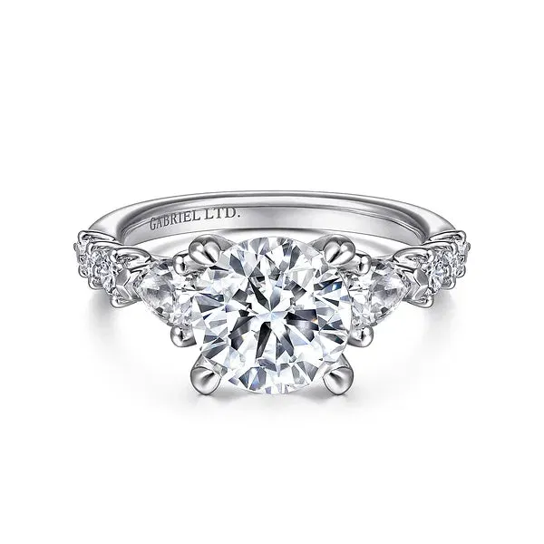 Contemporary Three Stone Diamond Engagement Ring Mounting