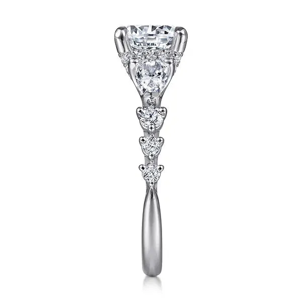 Contemporary Three Stone Diamond Engagement Ring Mounting