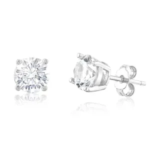 Created Sapphire Stud Earrings in Sterling Silver