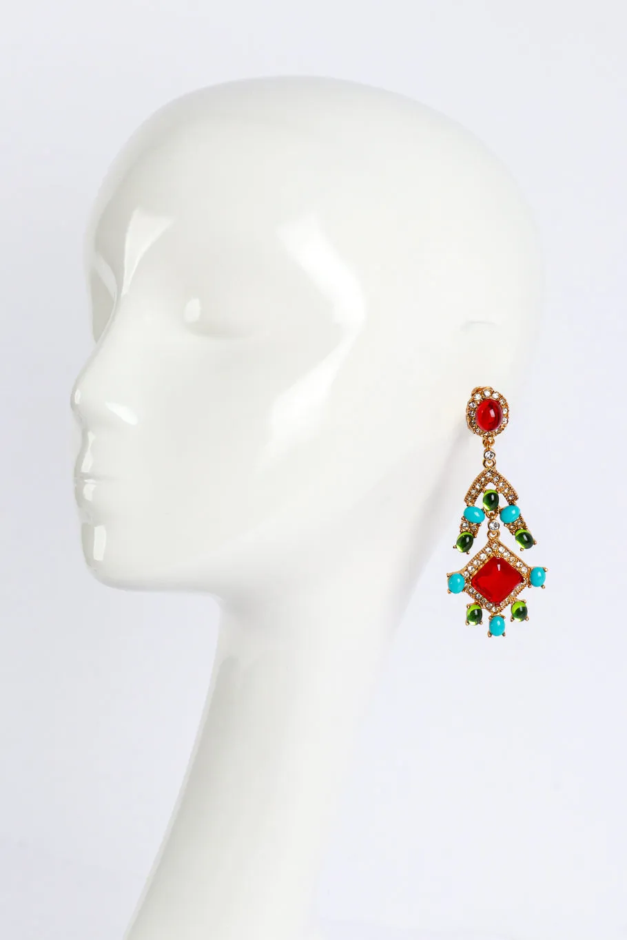 Crystal & Candy Cabochon Chandelier Earrings