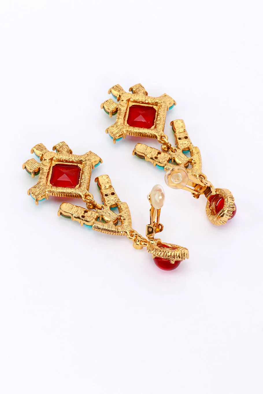 Crystal & Candy Cabochon Chandelier Earrings