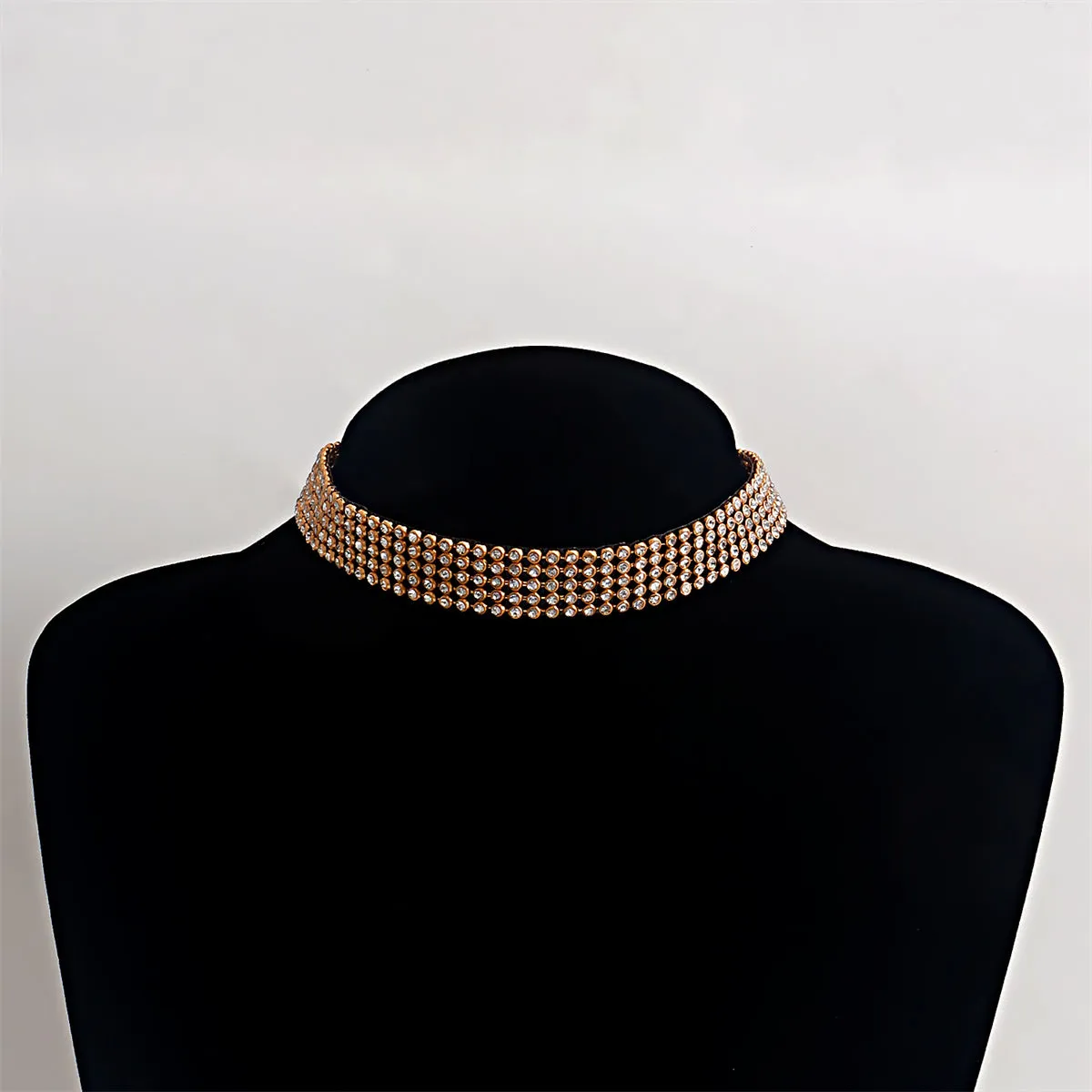 Cubic Zirconia & 18K Gold-Plated Strand Choker