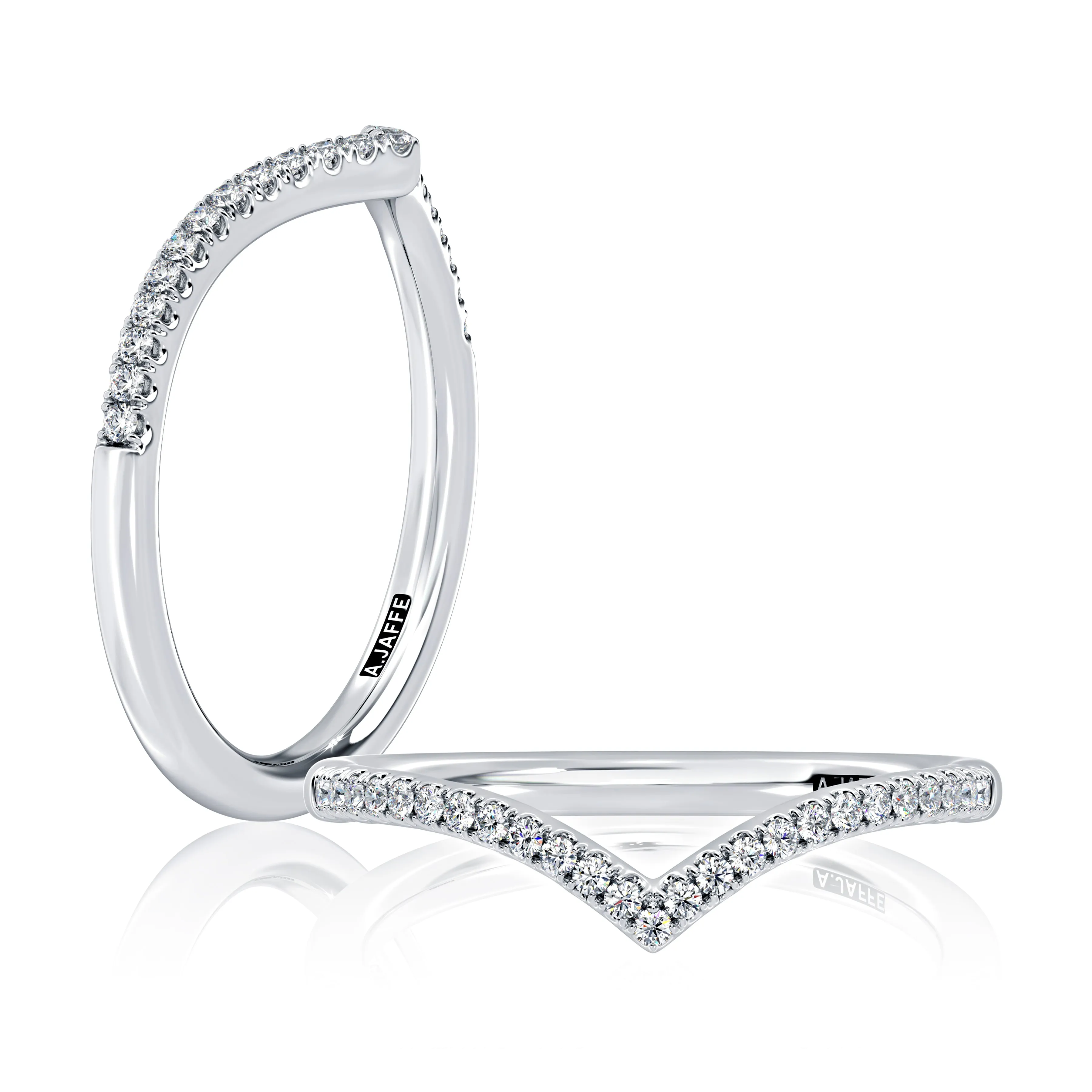 Curved Diamond Wedding Band