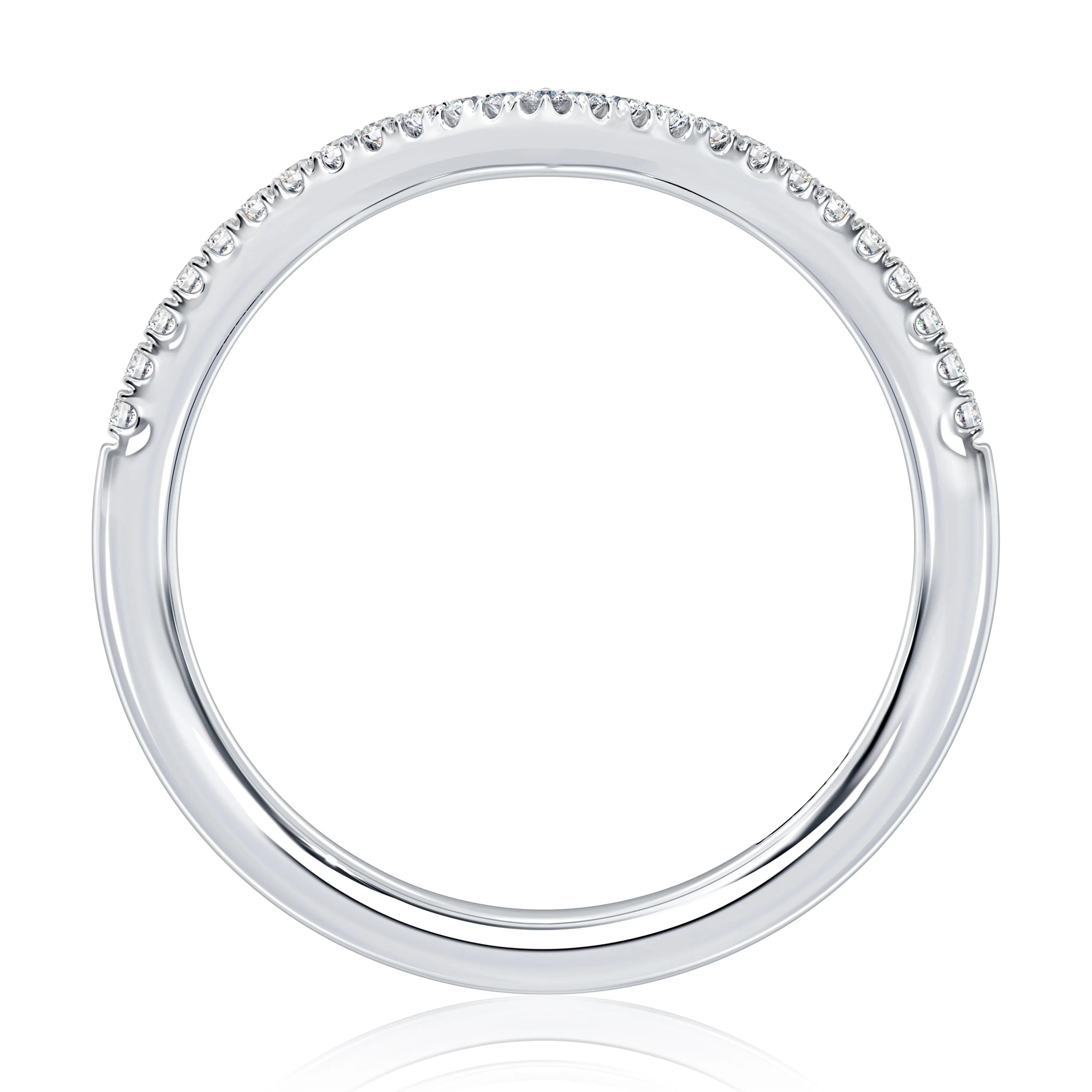 Curved Diamond Wedding Band