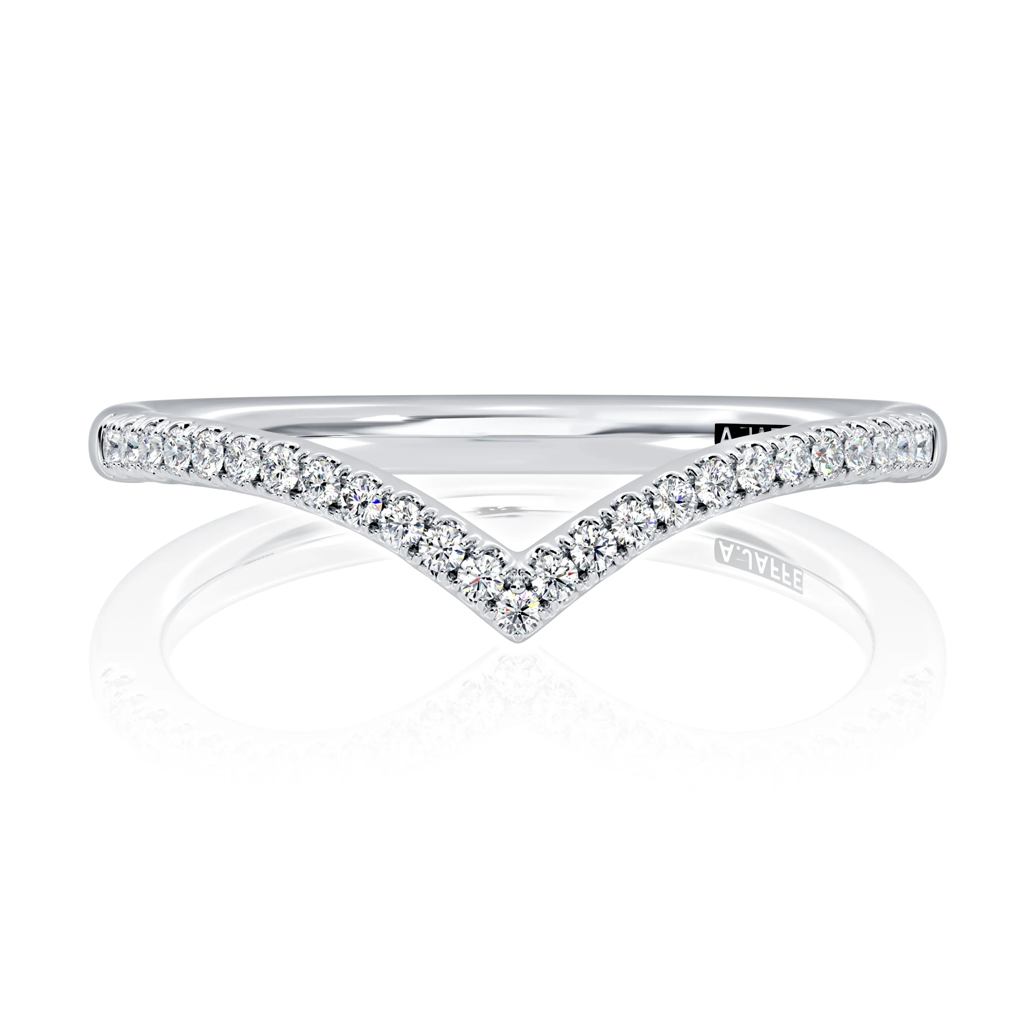Curved Diamond Wedding Band