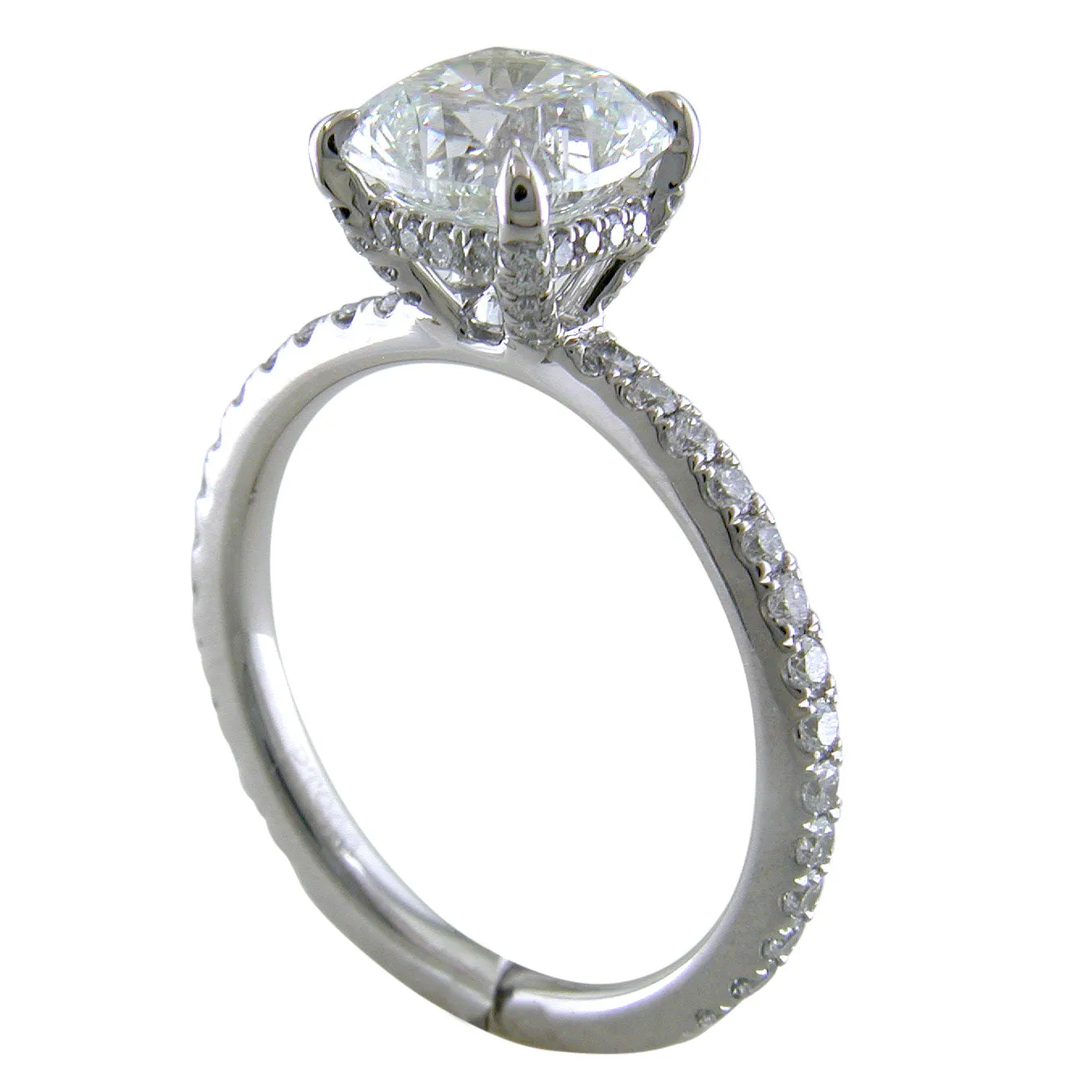 Cushion Brilliant Cut Diamond Platinum Engagement Ring