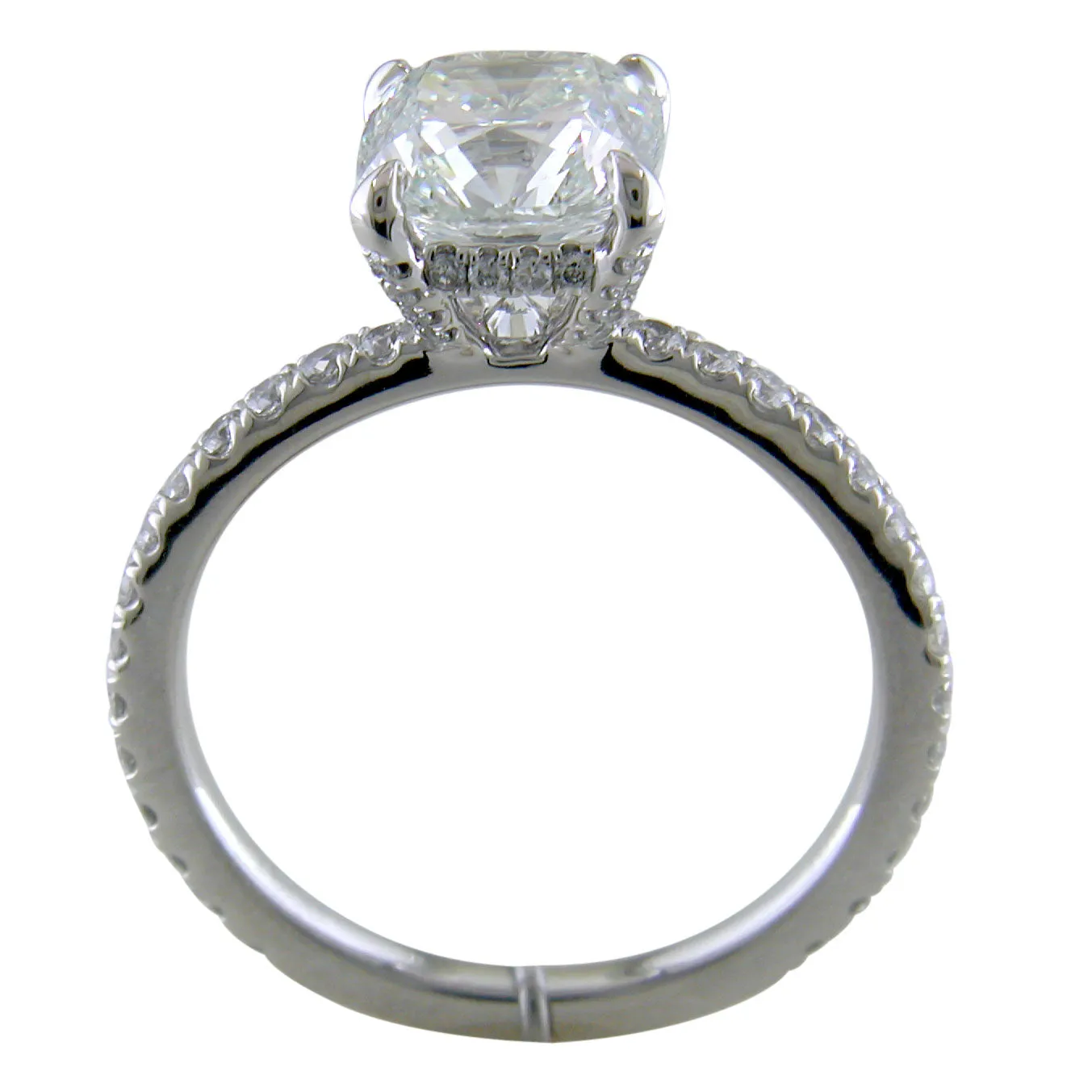 Cushion Brilliant Cut Diamond Platinum Engagement Ring
