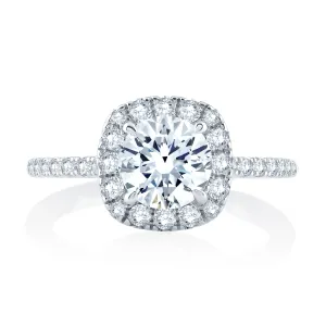 Cushion Cut Halo Diamond Engagement Ring
