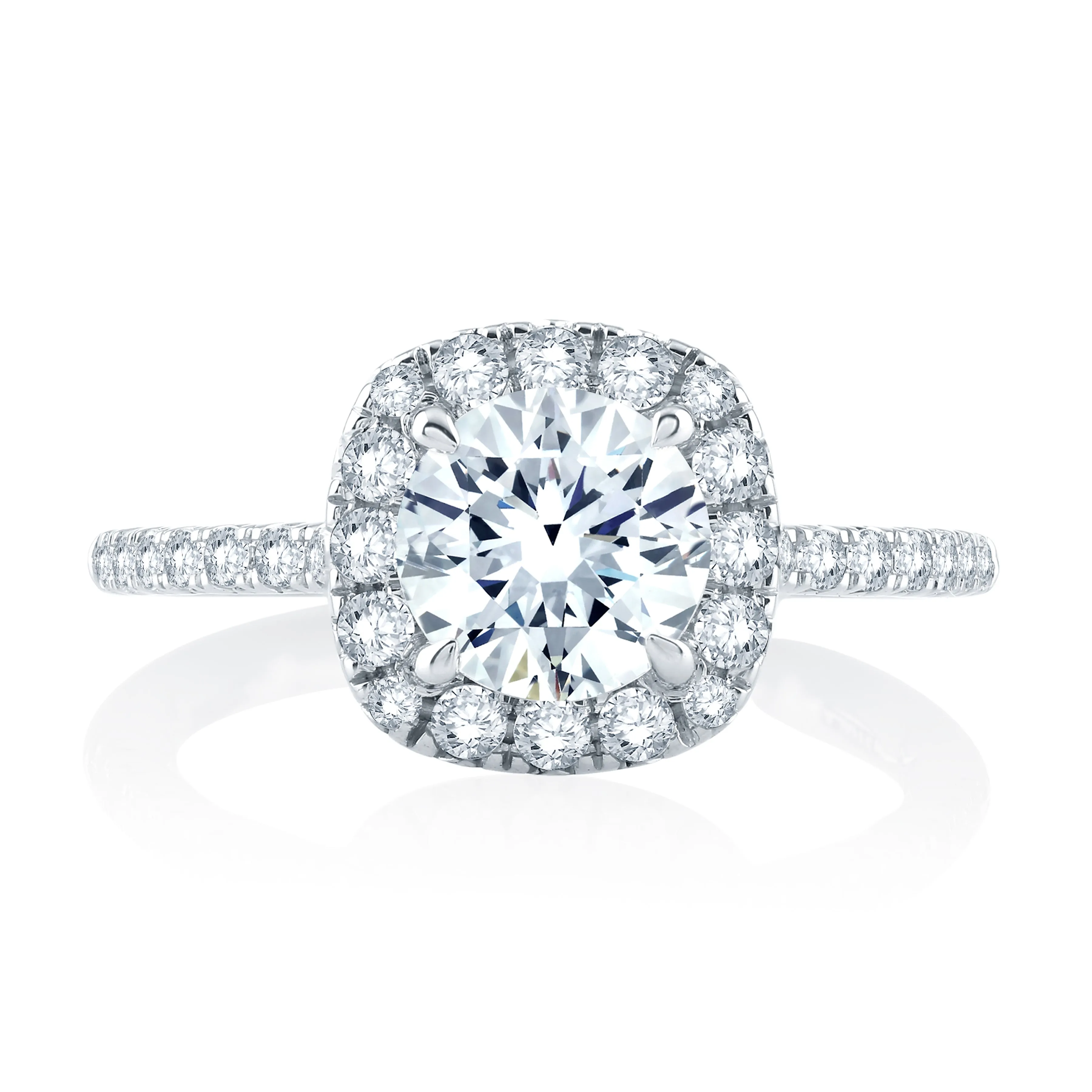 Cushion Cut Halo Diamond Engagement Ring