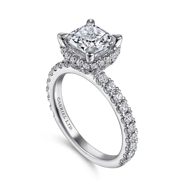 Cushion Cut Halo Straight Style Engagement Ring Mounting