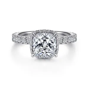 Cushion Cut Halo Straight Style Engagement Ring Mounting