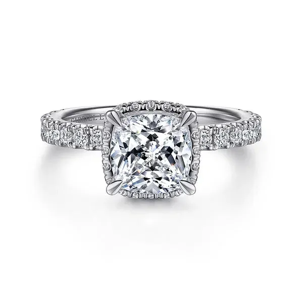 Cushion Cut Halo Straight Style Engagement Ring Mounting