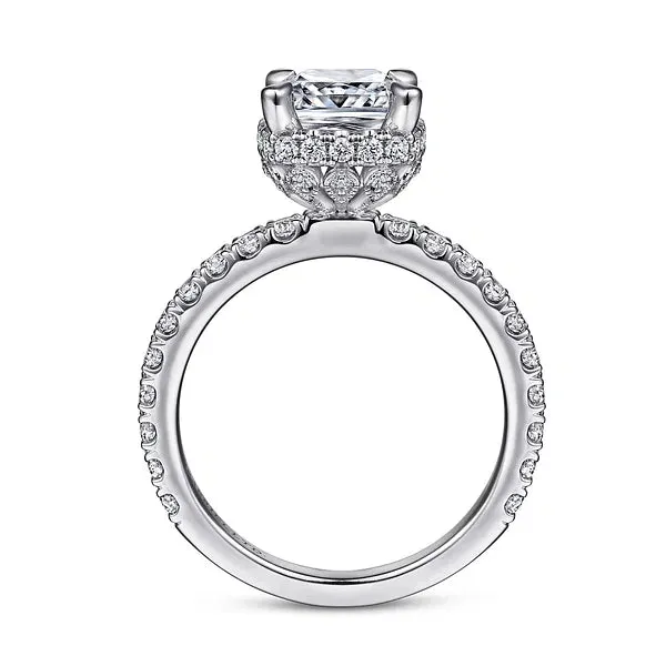 Cushion Cut Halo Straight Style Engagement Ring Mounting