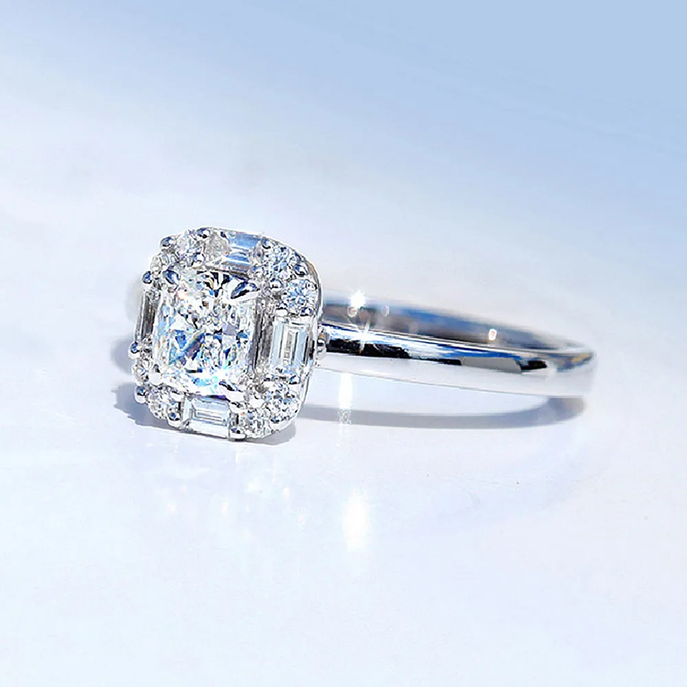 Cushion Cut Lab-Grown Diamond Halo Engagement Ring