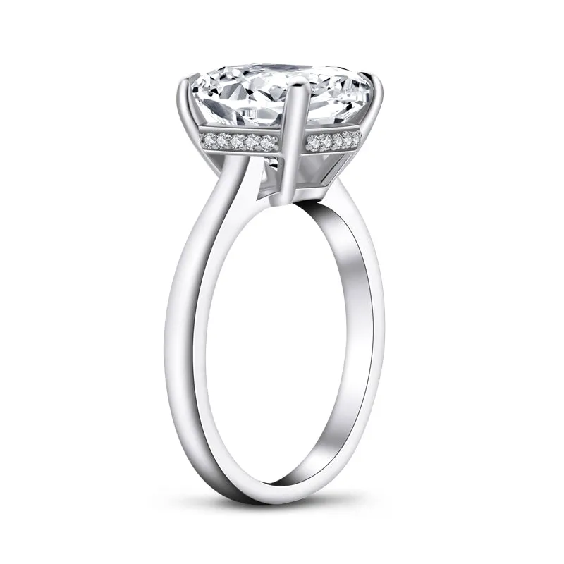 Cushion Cut Moissanite Diamond Ring