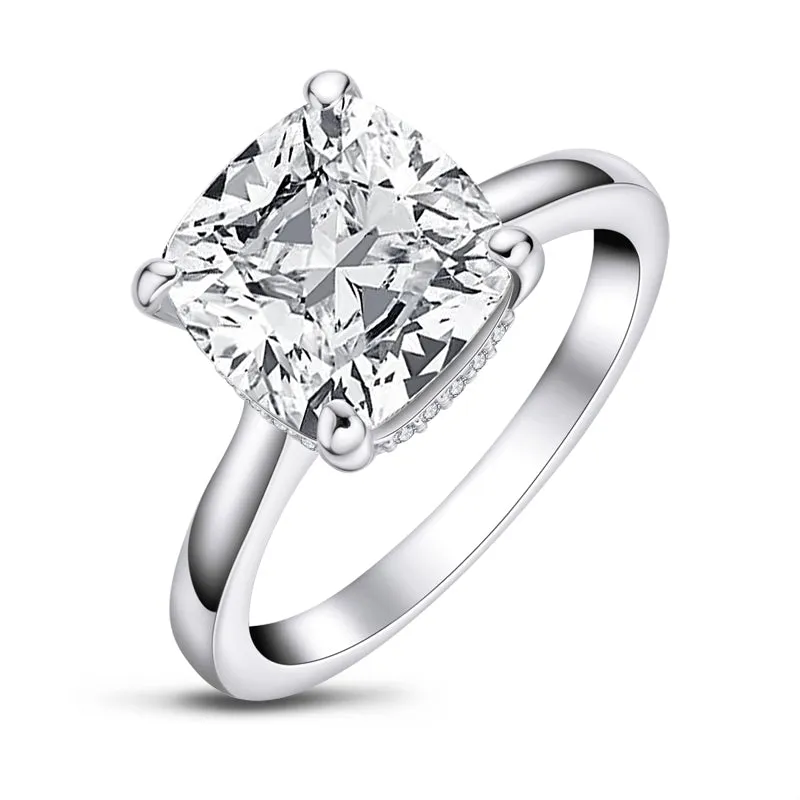 Cushion Cut Moissanite Diamond Ring