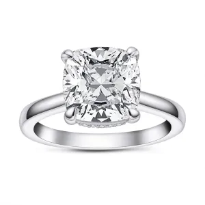 Cushion Cut Moissanite Diamond Ring