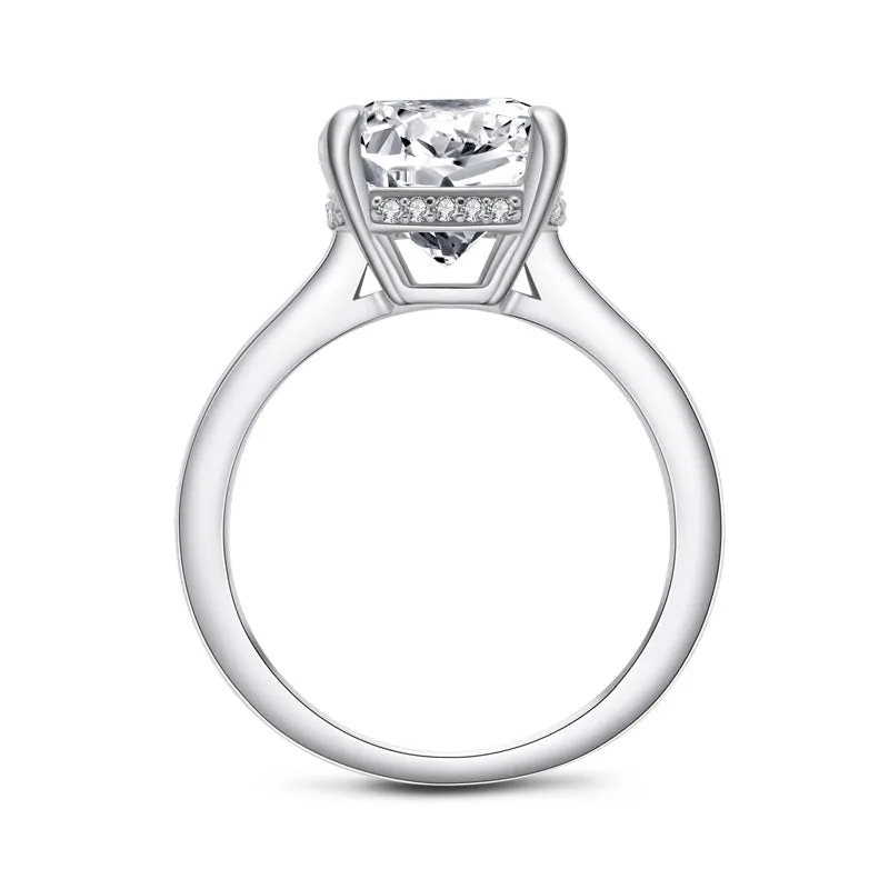 Cushion Cut Moissanite Diamond Ring
