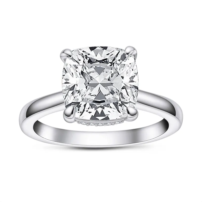 Cushion Cut Moissanite Diamond Ring