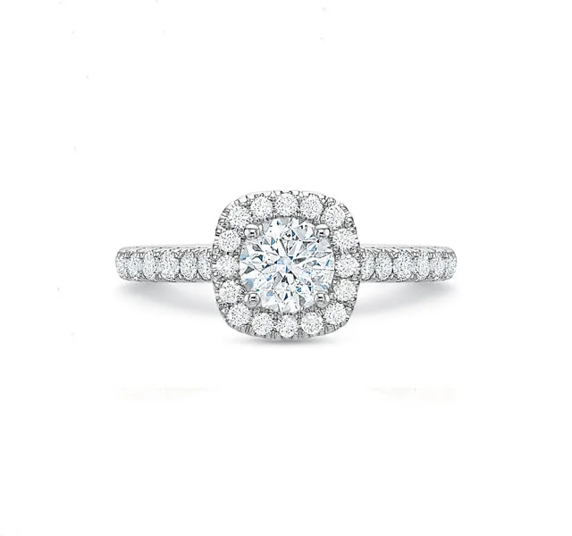 Cushion Halo Engagement Ring 1.25tw