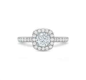 Cushion Halo Engagement Ring 1.25tw