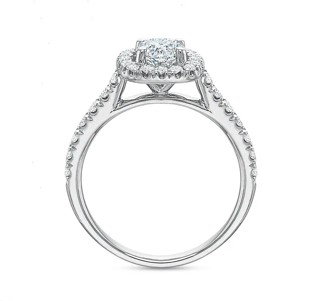 Cushion Halo Engagement Ring 1.25tw