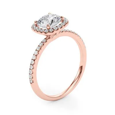 Cushion Halo Engagement Ring