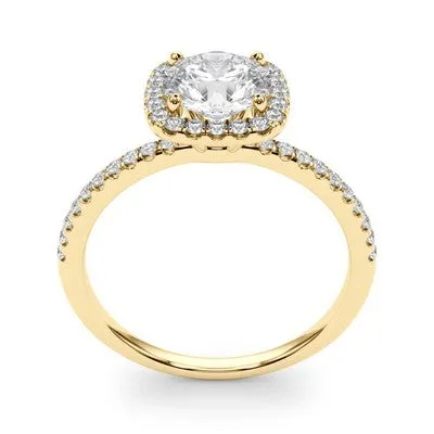 Cushion Halo Engagement Ring