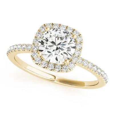 Cushion Halo Engagement Ring
