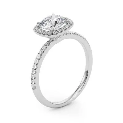 Cushion Halo Engagement Ring