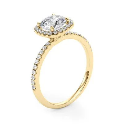Cushion Halo Engagement Ring