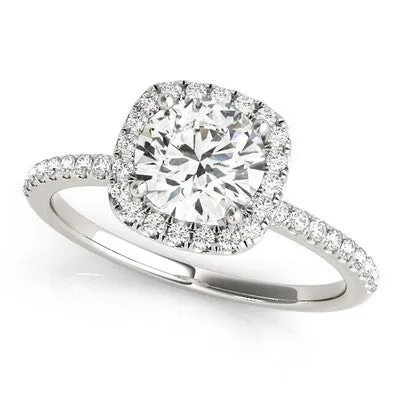 Cushion Halo Engagement Ring
