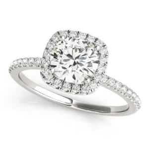 Cushion Halo Engagement Ring