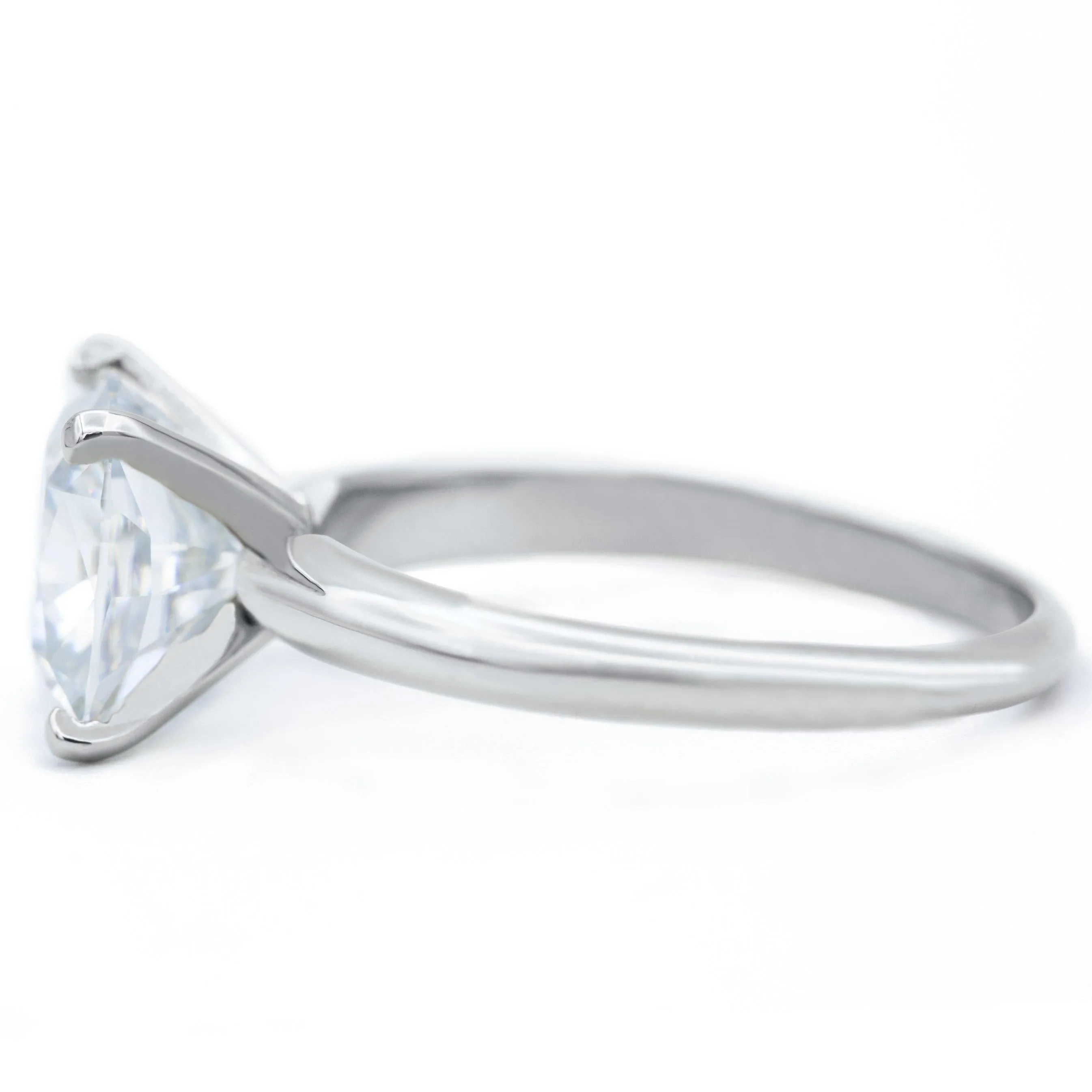 Cushion Hearts & Arrows (H&A) Cupid Moissanite 4 Prongs FANCY Solitaire Ring