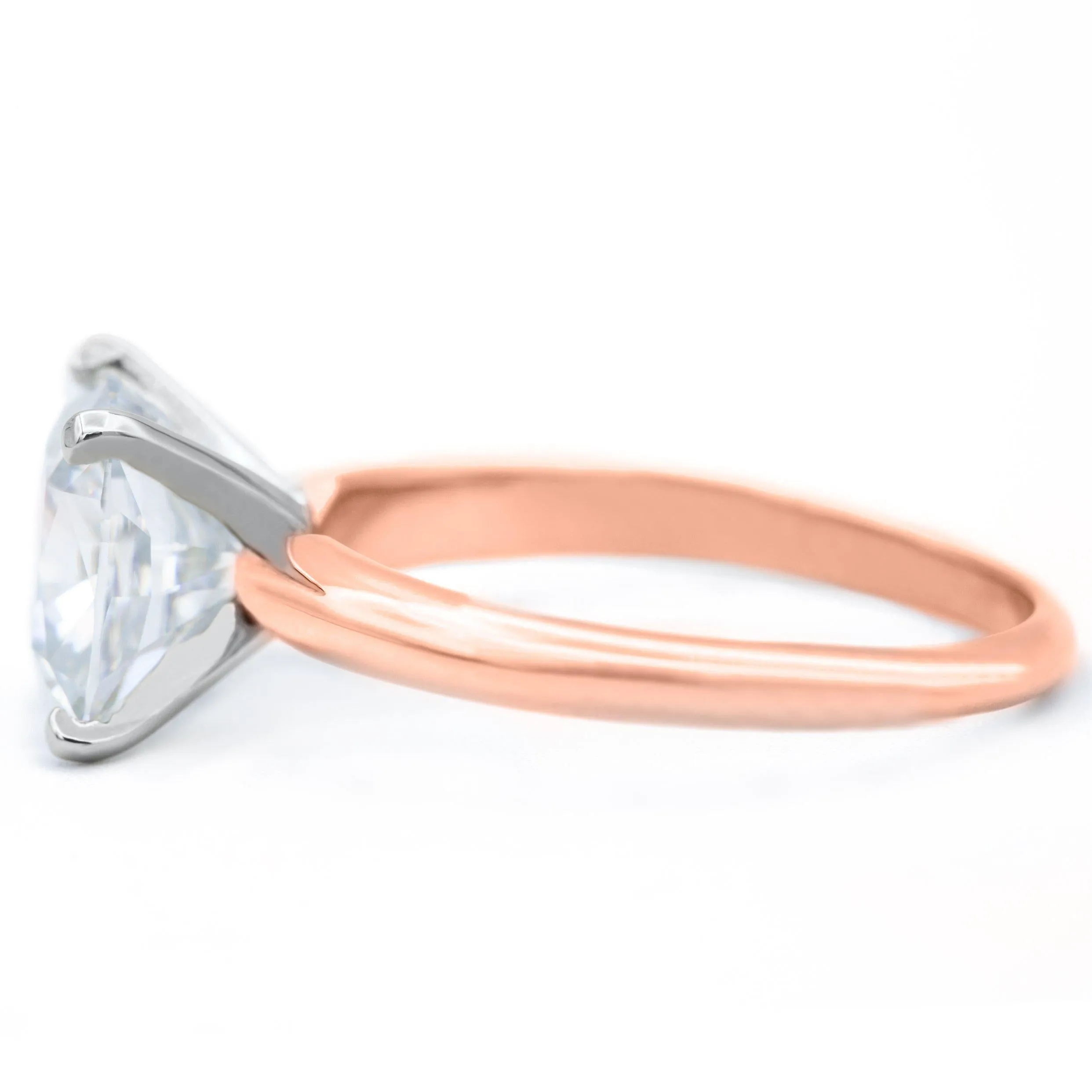 Cushion Hearts & Arrows (H&A) Cupid Moissanite 4 Prongs FANCY Solitaire Ring