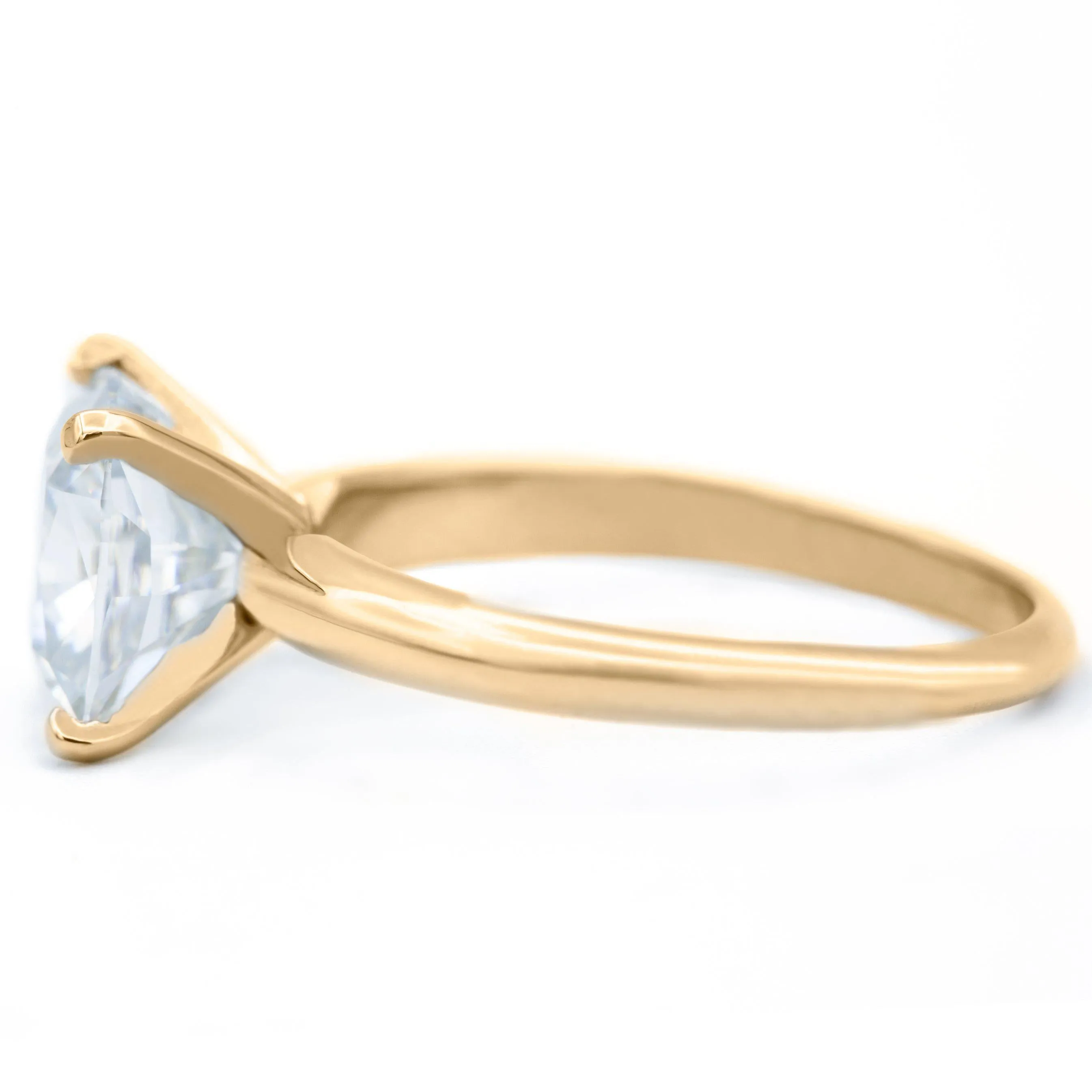 Cushion Hearts & Arrows (H&A) Cupid Moissanite 4 Prongs FANCY Solitaire Ring