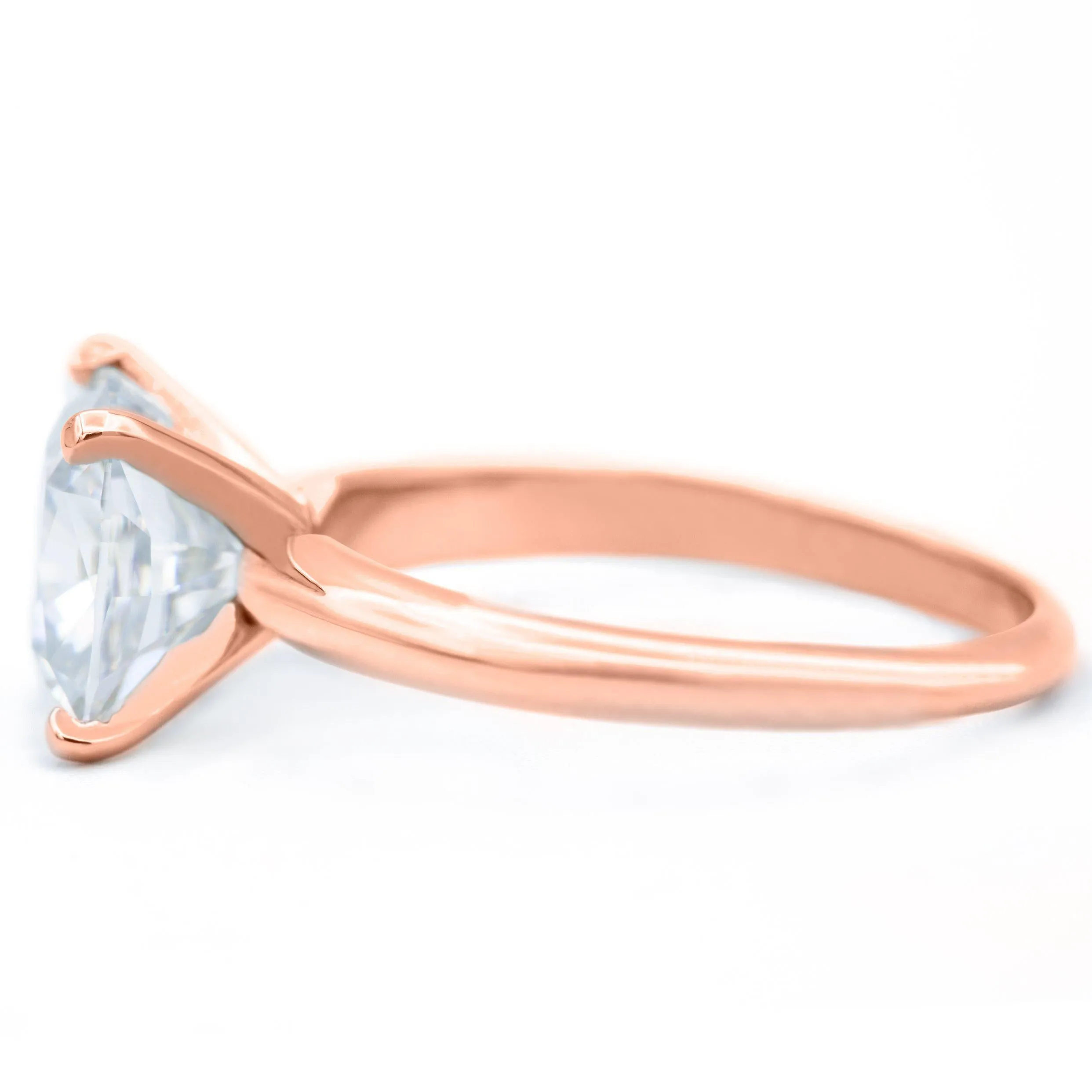 Cushion Hearts & Arrows (H&A) Cupid Moissanite 4 Prongs FANCY Solitaire Ring