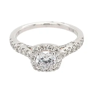 Cushion-Shaped Halo Diamond Engagement Ring Setting, 0.5cttw