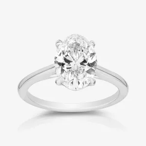 Custom Oval Diamond Cathedral Setting with Hidden Halo