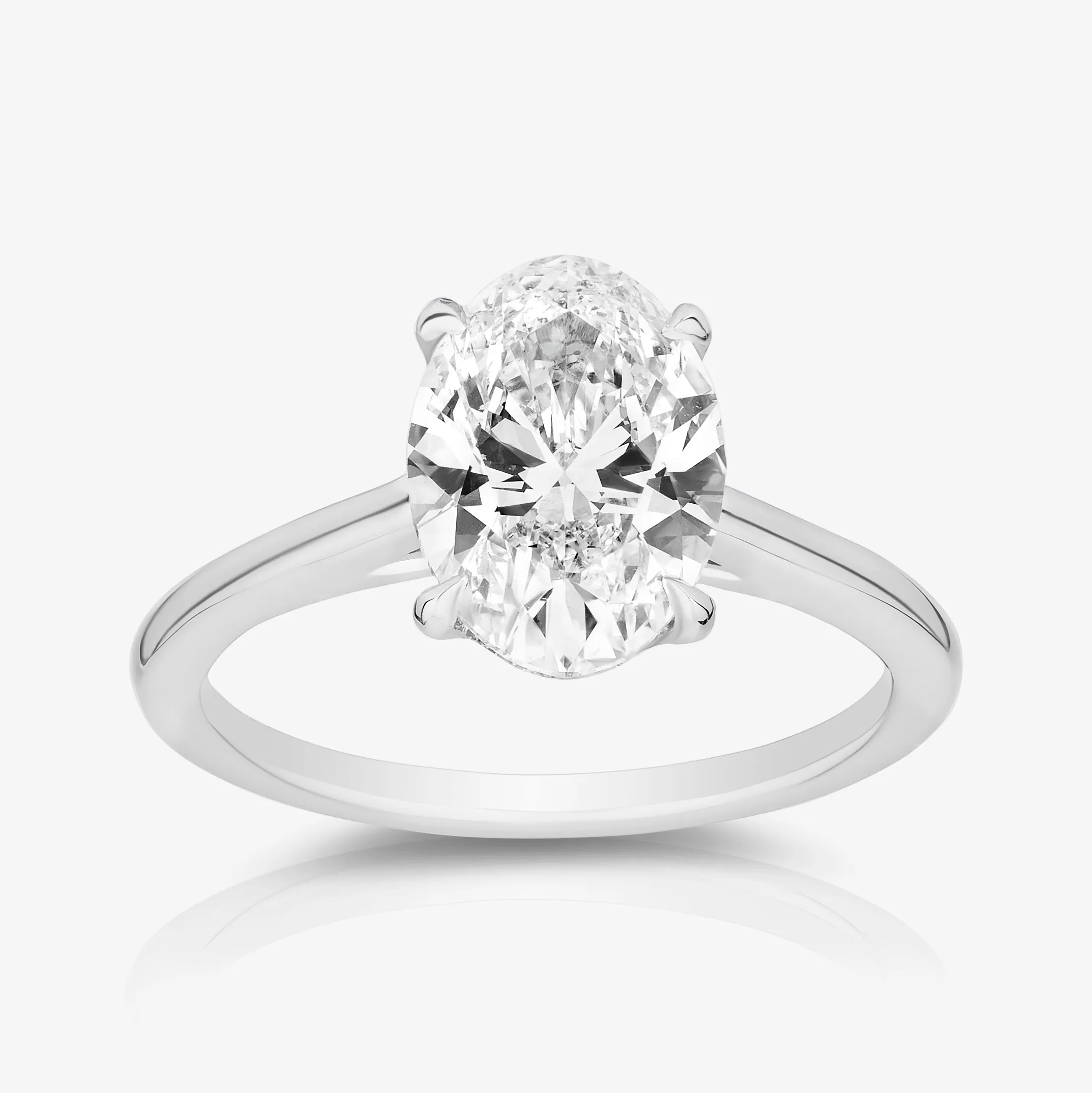 Custom Oval Diamond Cathedral Setting with Hidden Halo