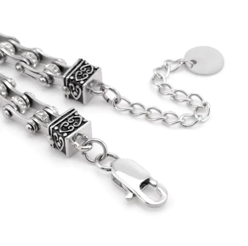 Cycolinks Womens Charm Silver Crystal Bracelet