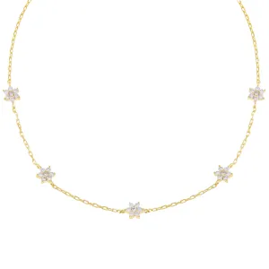 CZ Multi Flower Link Choker