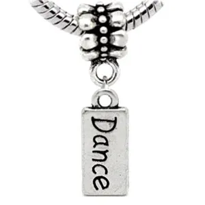 Dance Charm Dangle European Bead Compatible for Most European Snake Chain Charm Bracelet