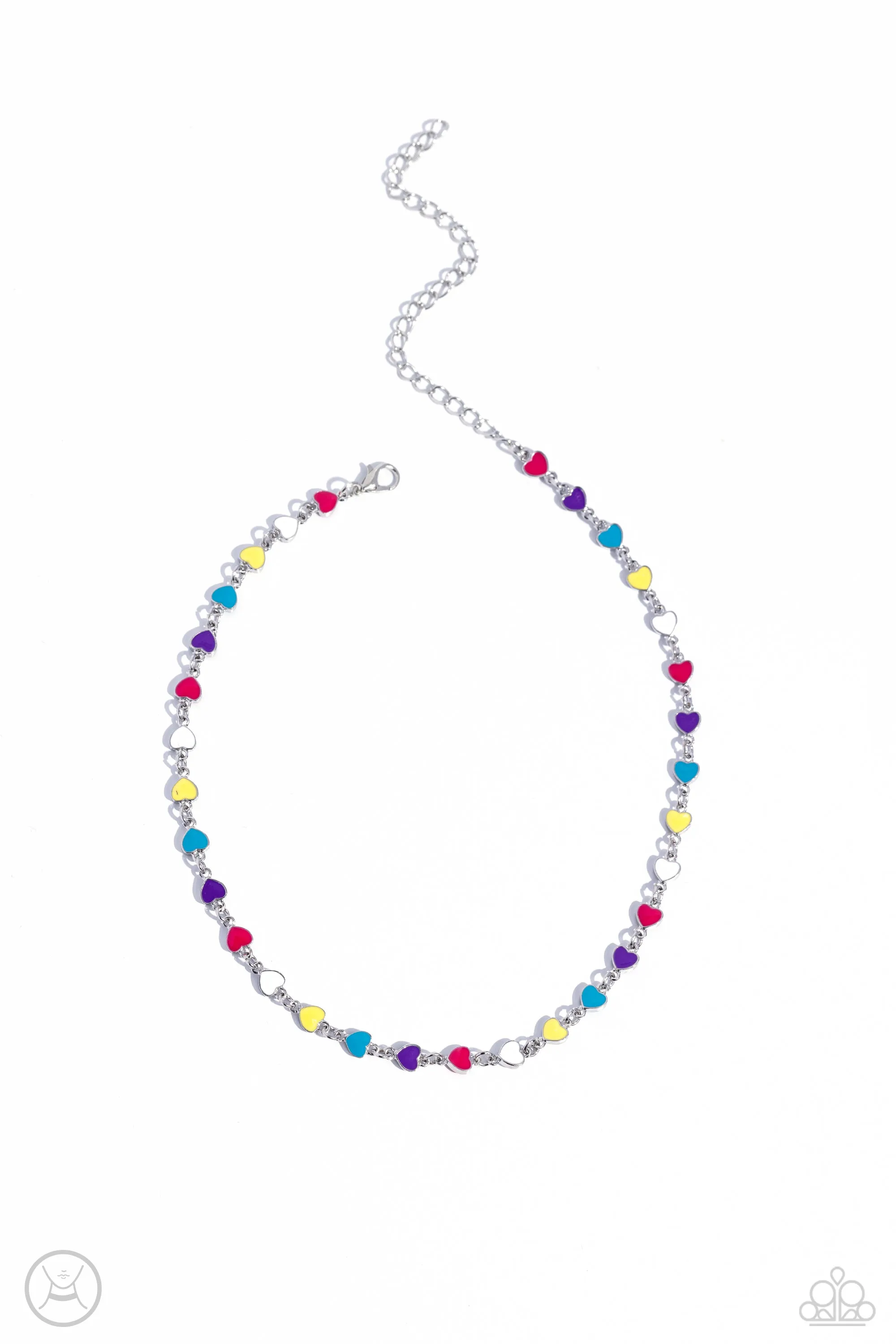 Dancing Dalliance - Multi - Painted Colorful Heart Paparazzi Choker Necklace