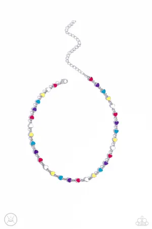 Dancing Dalliance - Multi - Painted Colorful Heart Paparazzi Choker Necklace